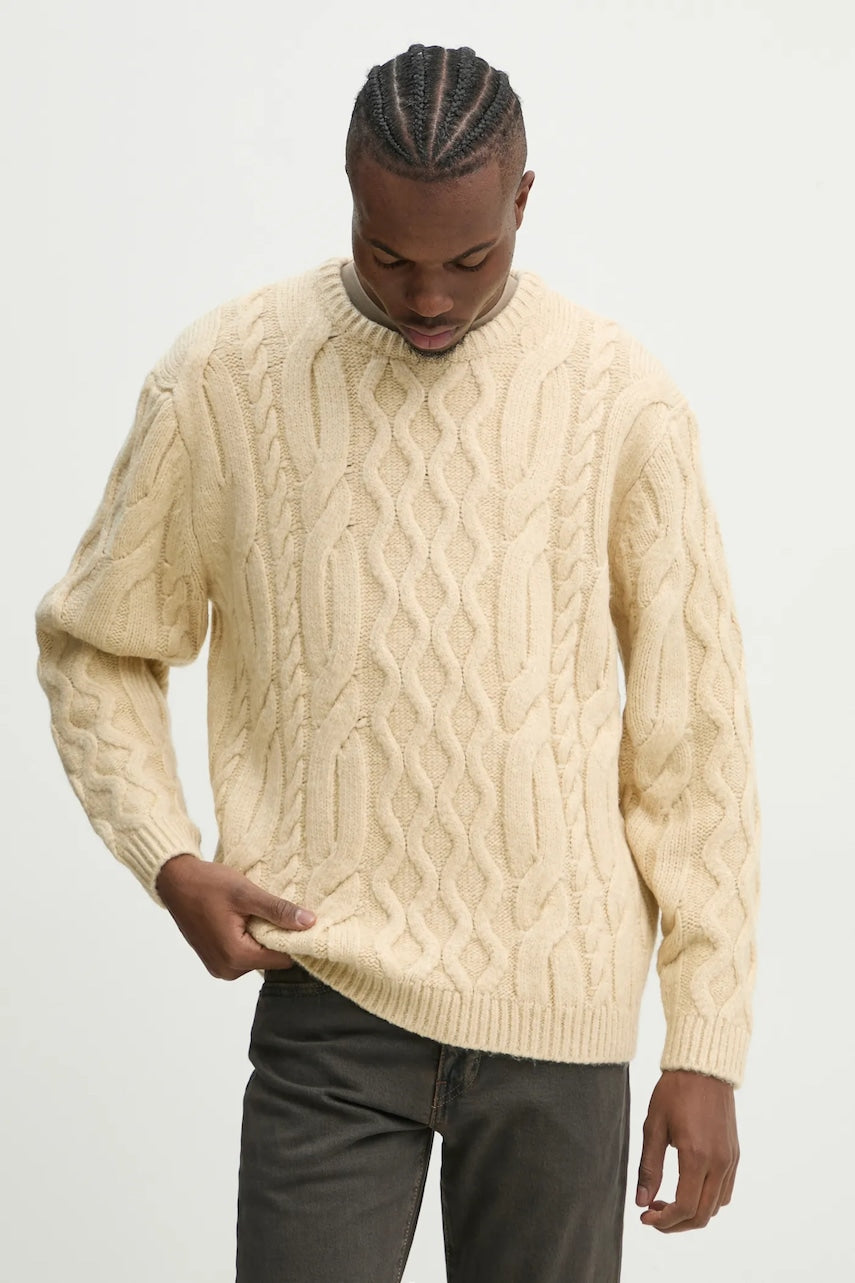 Pulover s dodatkom vune Levi's za muškarce, boja: bež, tople, A0708