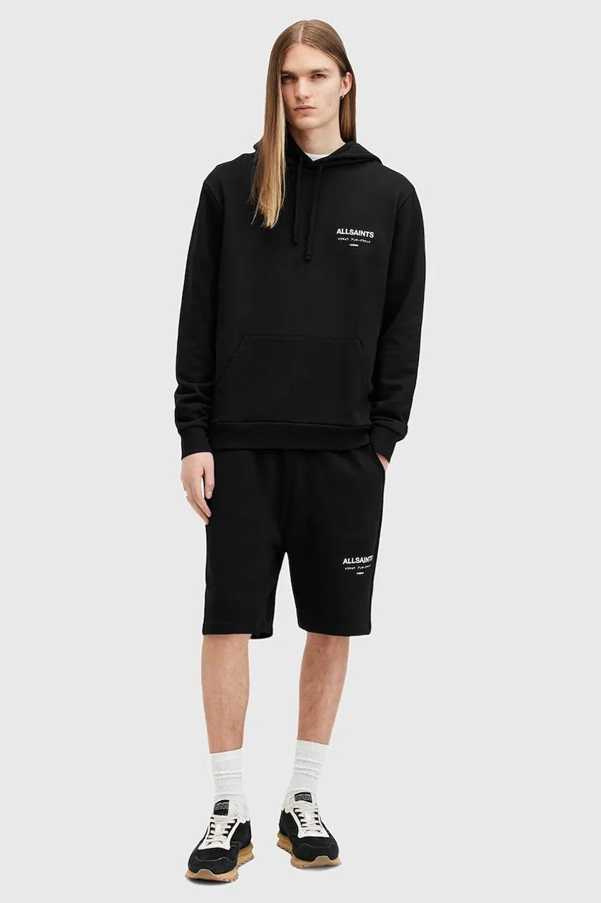 Bombažne kratke hlače AllSaints UNDRGRND SWEATSHORT črna barva, M002TC
