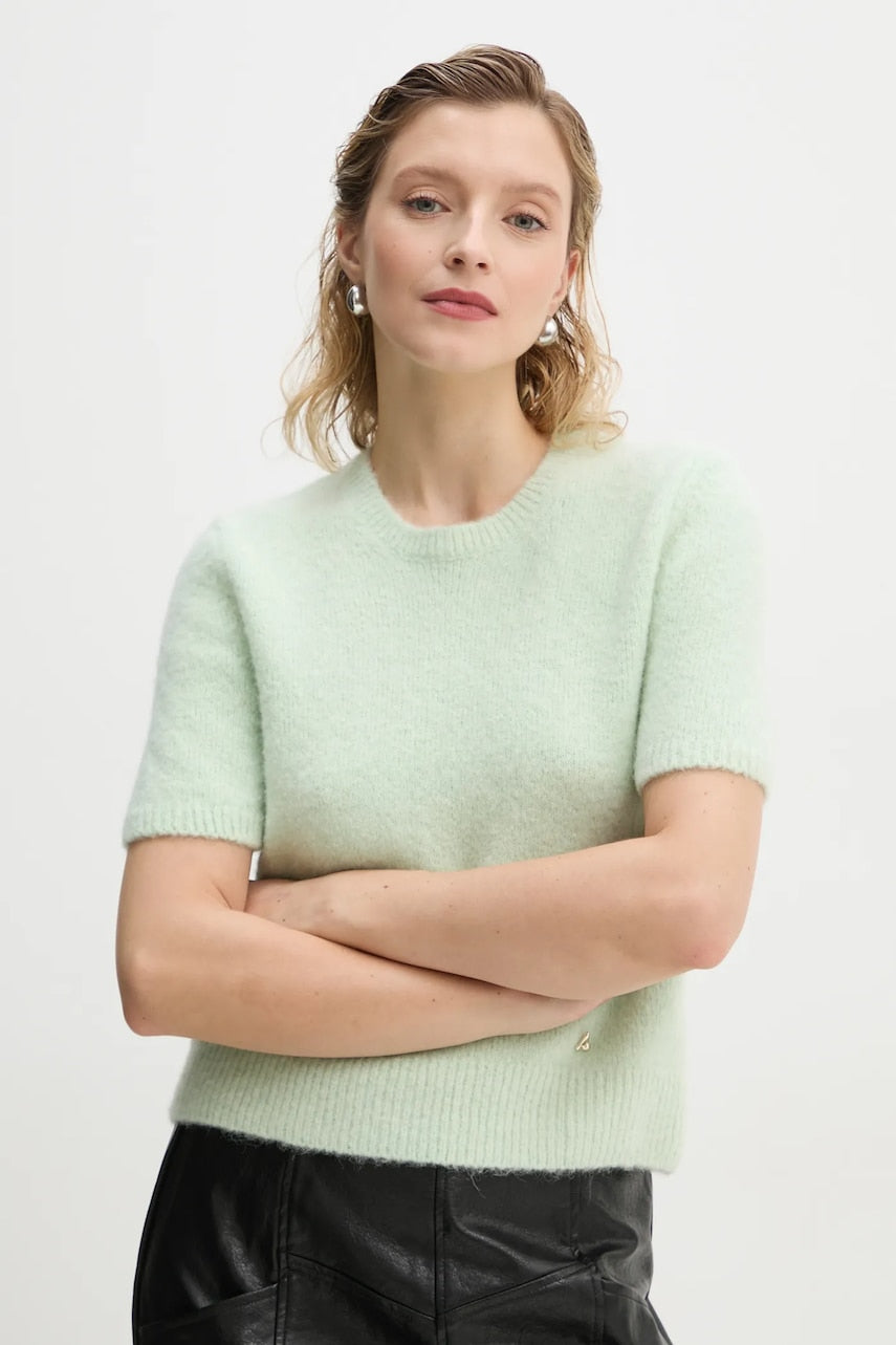 Vuneni pulover AERON za žene, boja: zelena, topli, TO552531