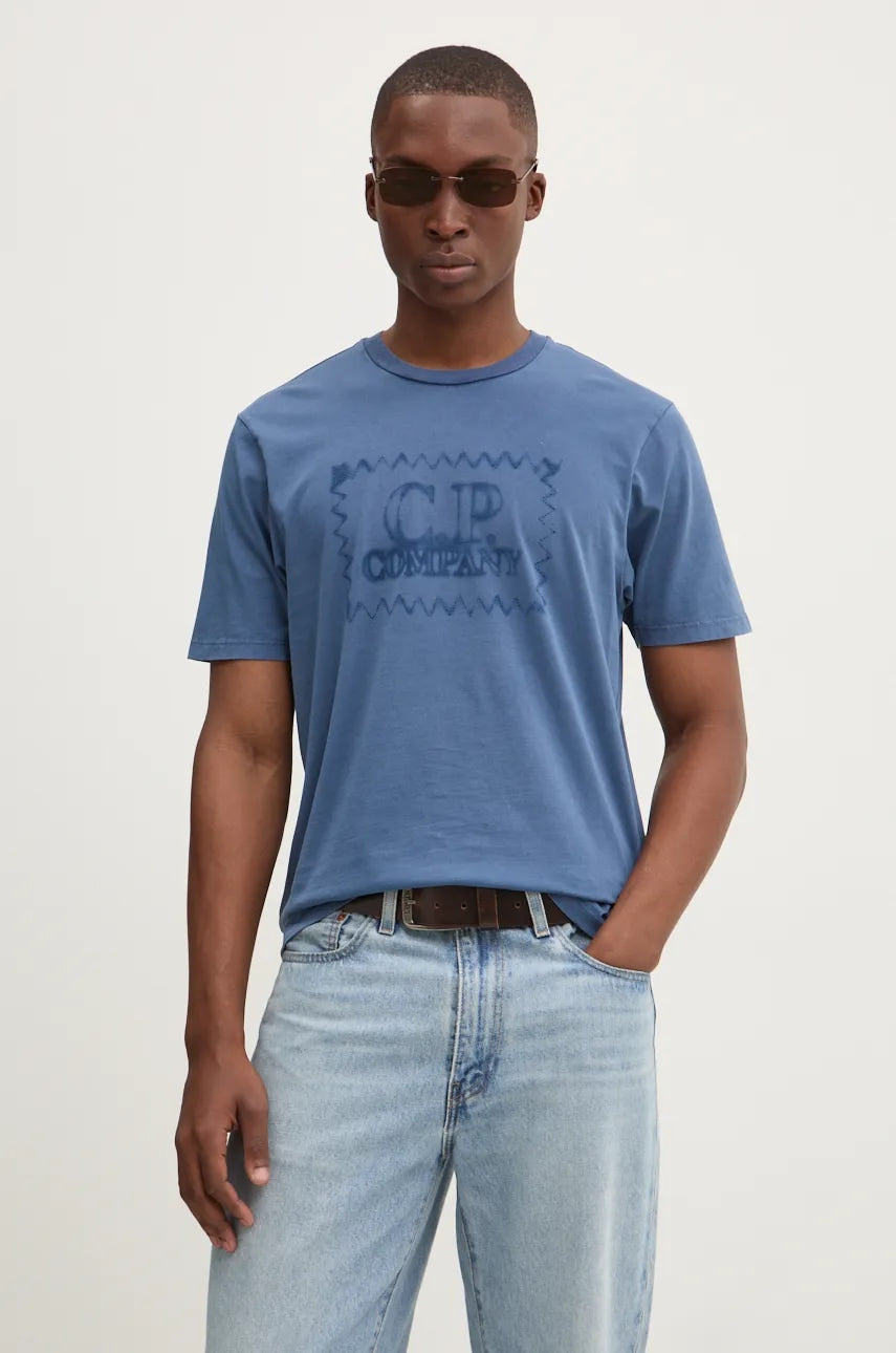 Bombažna kratka majica C.P. Company moška, 17CMTS239A005431S