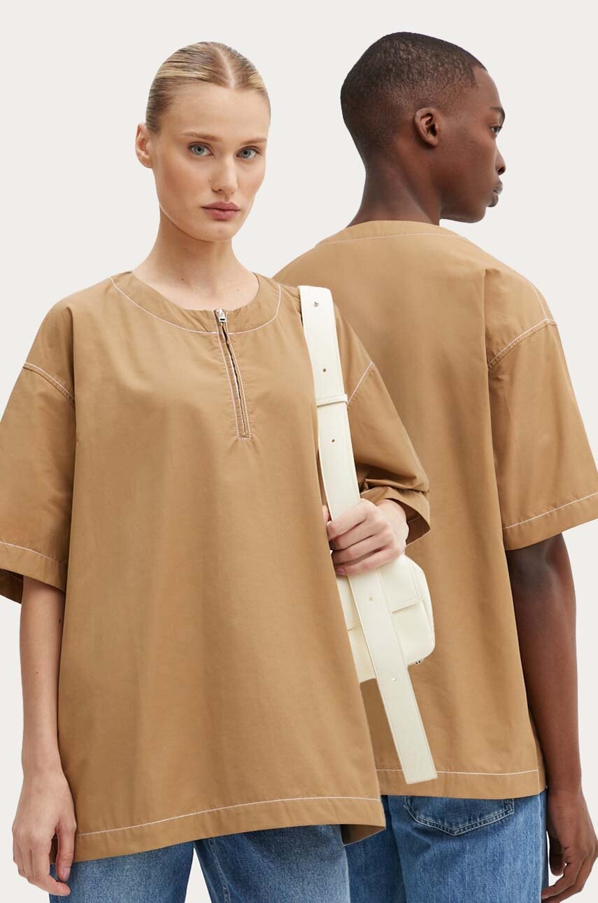 Kratka majica Sunnei bež barva, RTWXTOP003