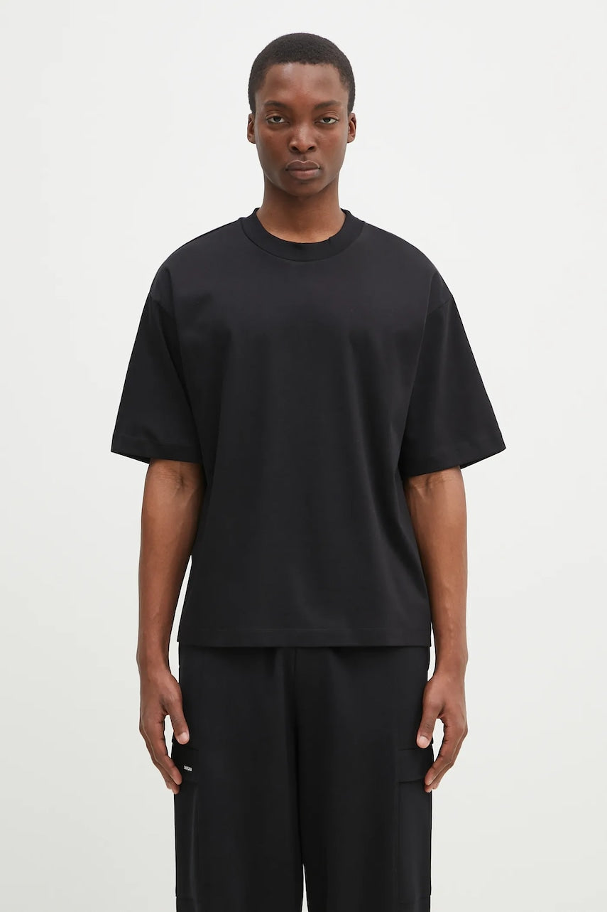 Pamučna majica Pangaia boja: crna, bez uzorka, 10002012