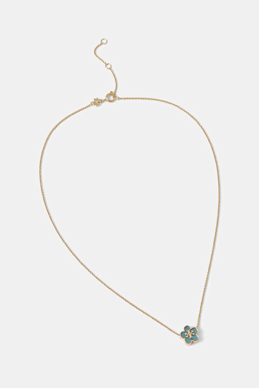 Pozlačena ogrlica Tory Burch Kira Flower Pendant 158996702