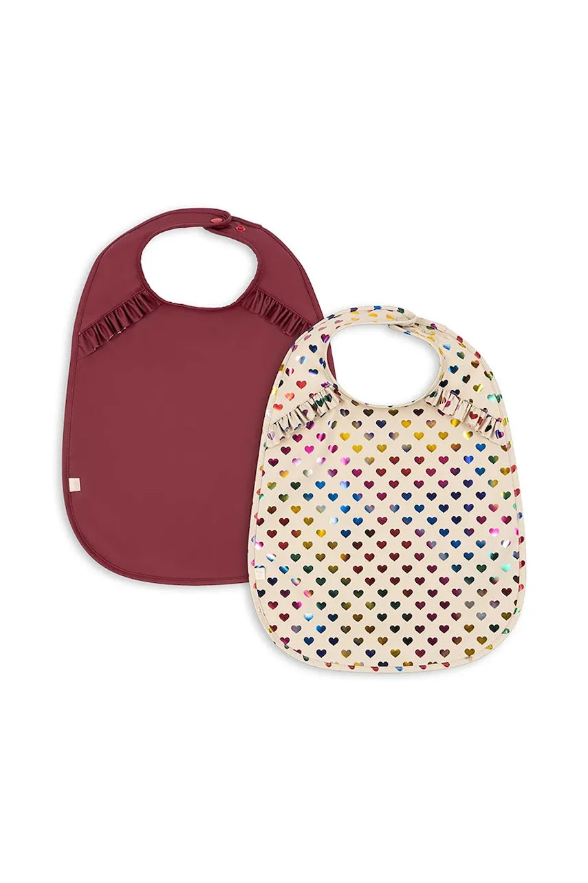 Podbradnjak za bebe Konges Sløjd 2 PACK GLITTER DINNER BIB WITH FRILL 2-pack KS103639
