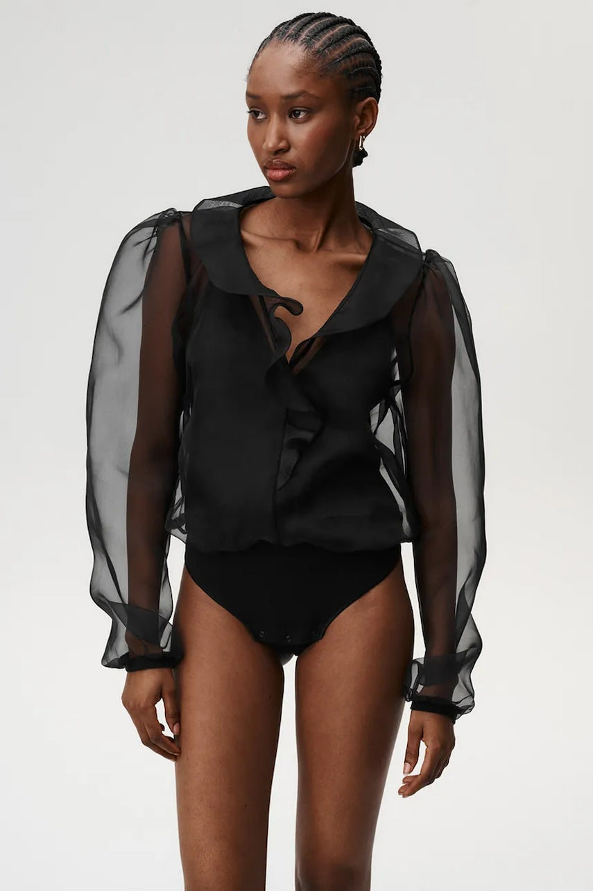 Body s dodatkom svile Undress Code boja: crna, bez uzorka, 1025