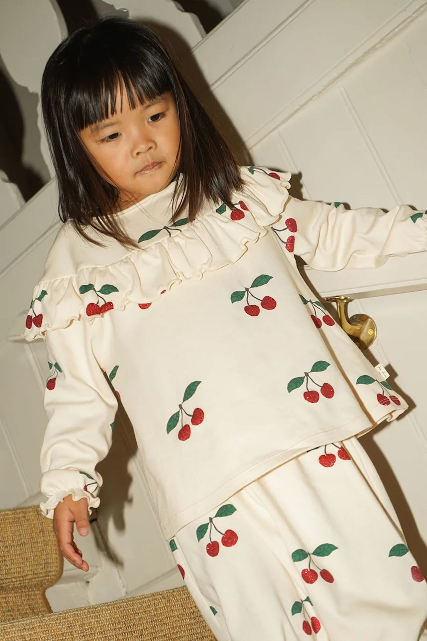 Majica Konges Sløjd MALLI GLITTER BLOUSE GOTS bež barva, KS103892