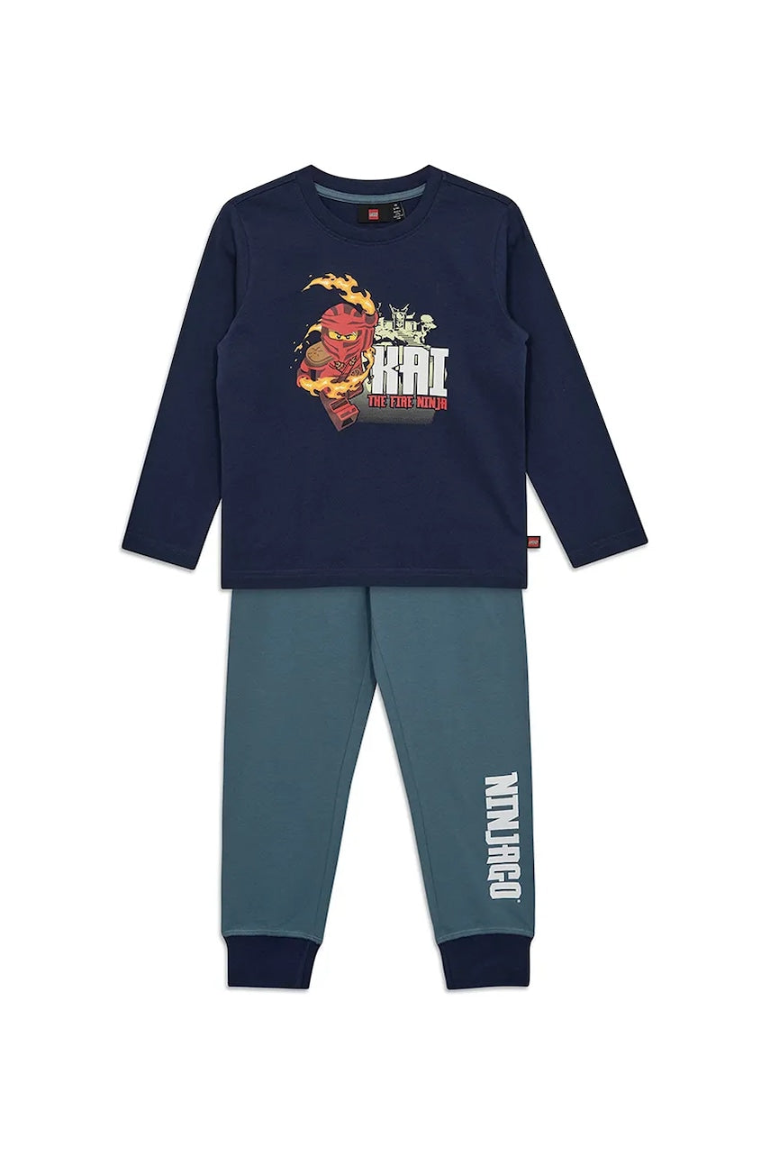 Otroška bombažna pižama Lego LWAGAN 701 mornarsko modra barva, 11010949