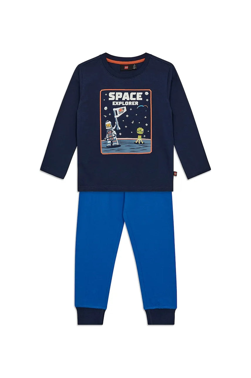 Otroška bombažna pižama Lego LWAGAN 708 mornarsko modra barva, 11010964