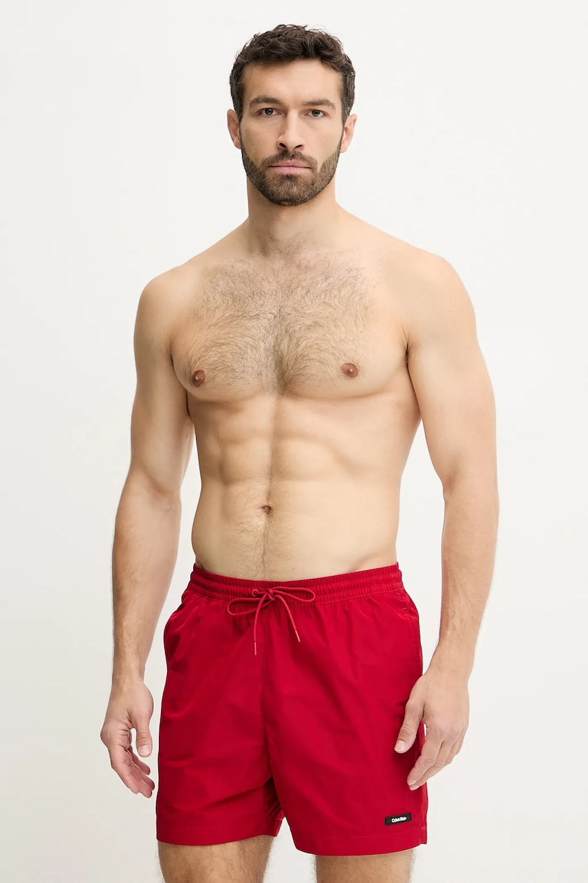 Kratke hlače za kupanje Calvin Klein boja: crvena, LV00N61111