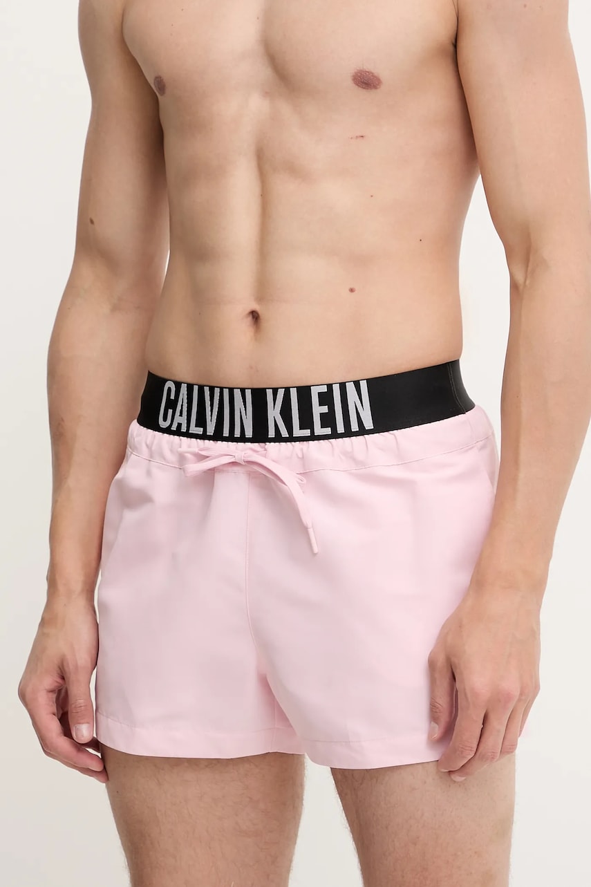 Kratke hlače za kupanje Calvin Klein boja: ružičasta, LV00N61094