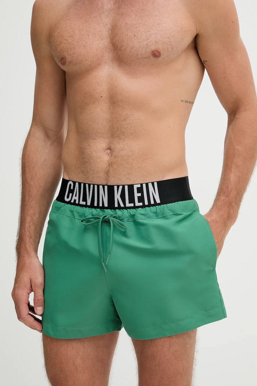 Kratke hlače za kupanje Calvin Klein boja: zelena, LV00N61094
