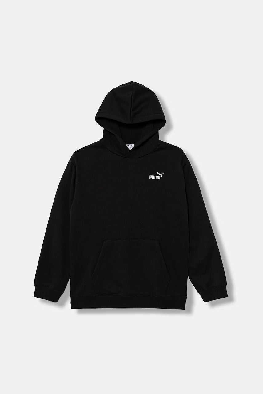 Otroški pulover Puma ESS Small No. 1 Logo Relaxed Hoodie FL B črna barva, s kapuco, 684921