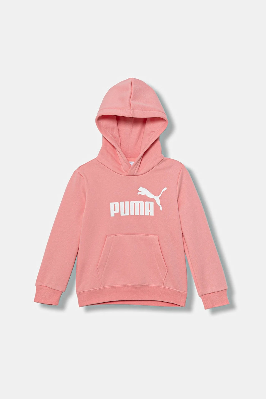 Otroški pulover Puma ESS No. 1 Logo Hoodie FL PS roza barva, s kapuco, 684931