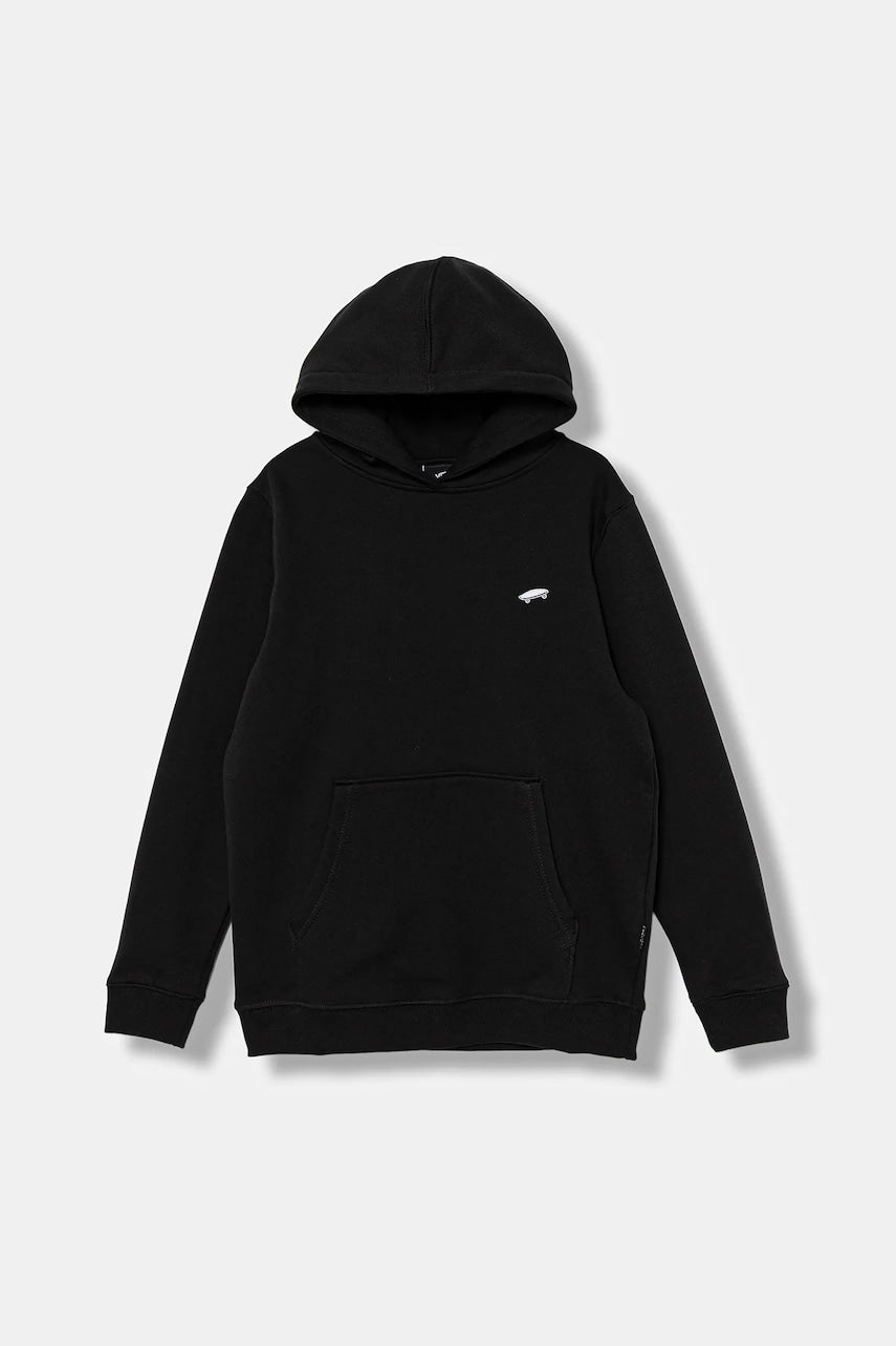 Otroški bombažen pulover Vans B SALTON LOOSE PO črna barva, s kapuco, VN000P5TBLK1