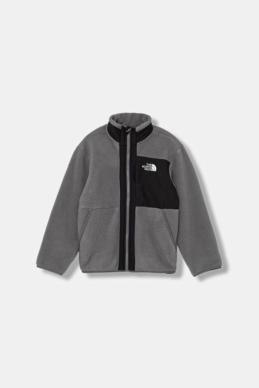 Dječja majica od flisa The North Face B YUMIORI FULL ZIP JACKET boja: siva, s uzorkom, NF0A8AZGRPI1