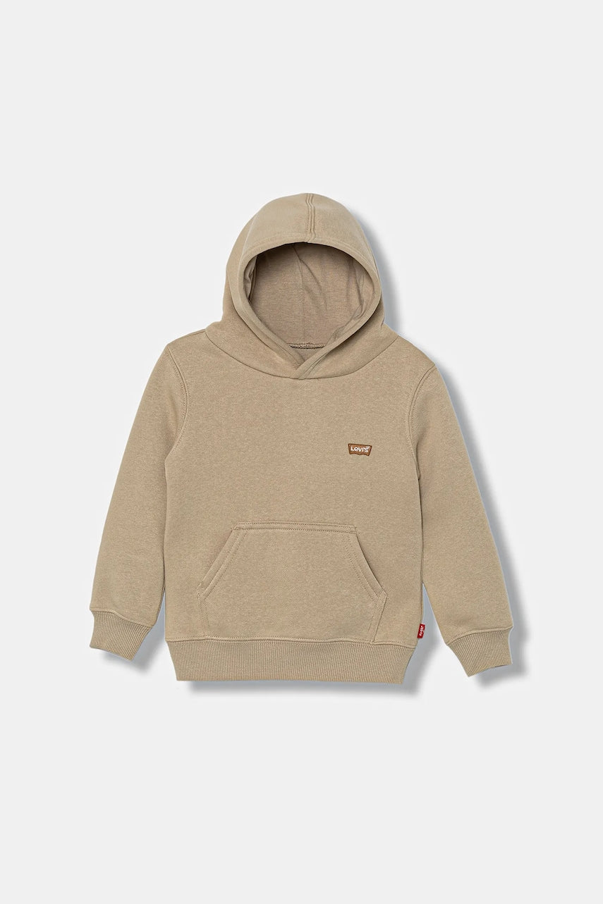 Dječja dukserica Levi's MINI BATWING HOODIE boja: bež, s kapuljačom, bez uzorka, 8EL452