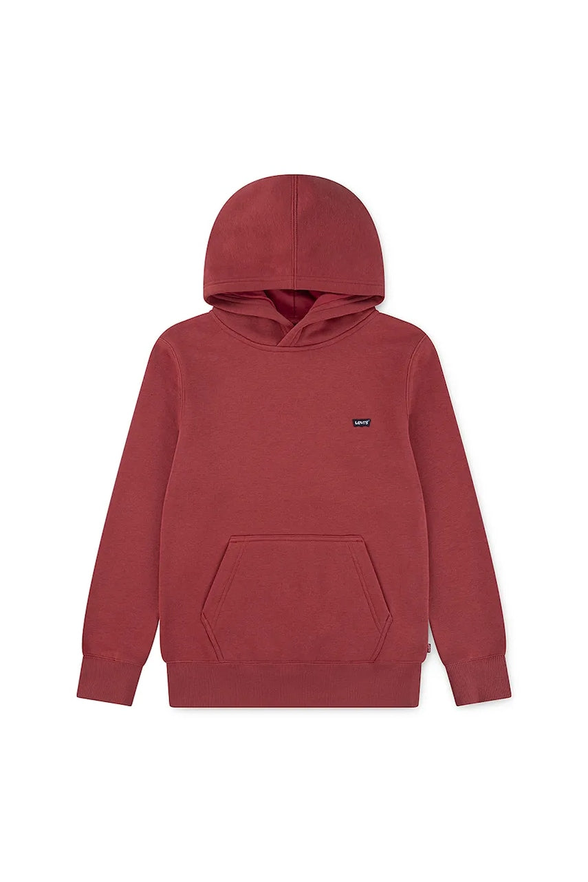 Otroški pulover Levi's MINI BATWING HOODIE rdeča barva, s kapuco, 8EL452