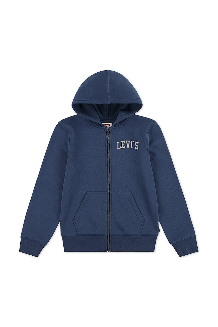 Dječja dukserica Levi's LEGENDARY FULL ZIP HOODIE boja: tamno plava, s kapuljačom, s tiskom, 8EN722