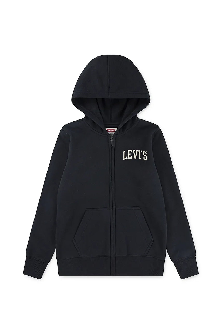 Otroški pulover Levi's LEGENDARY FULL ZIP HOODIE črna barva, s kapuco, 8EN722