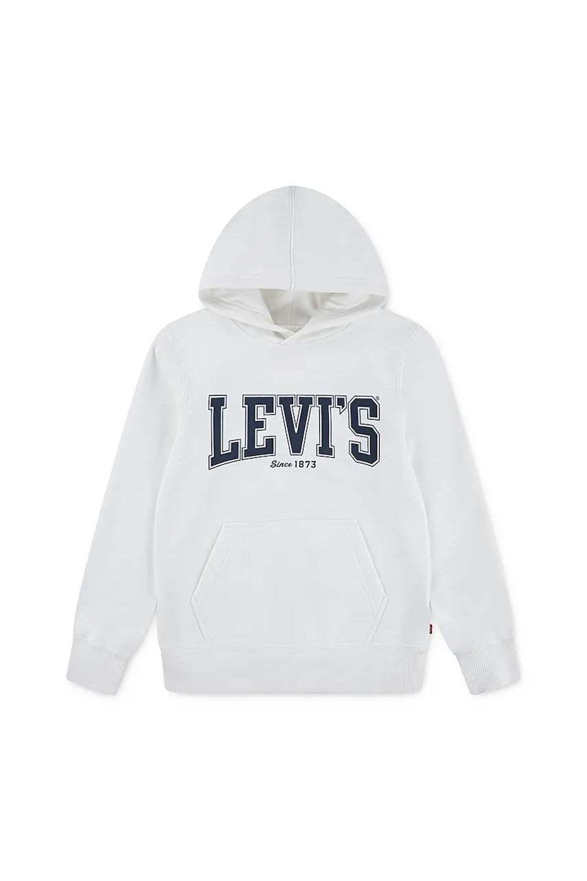 Dječja dukserica Levi's THE GREAT HIGHWAY HOODIE boja: bijela, s kapuljačom, s tiskom, 9EN718