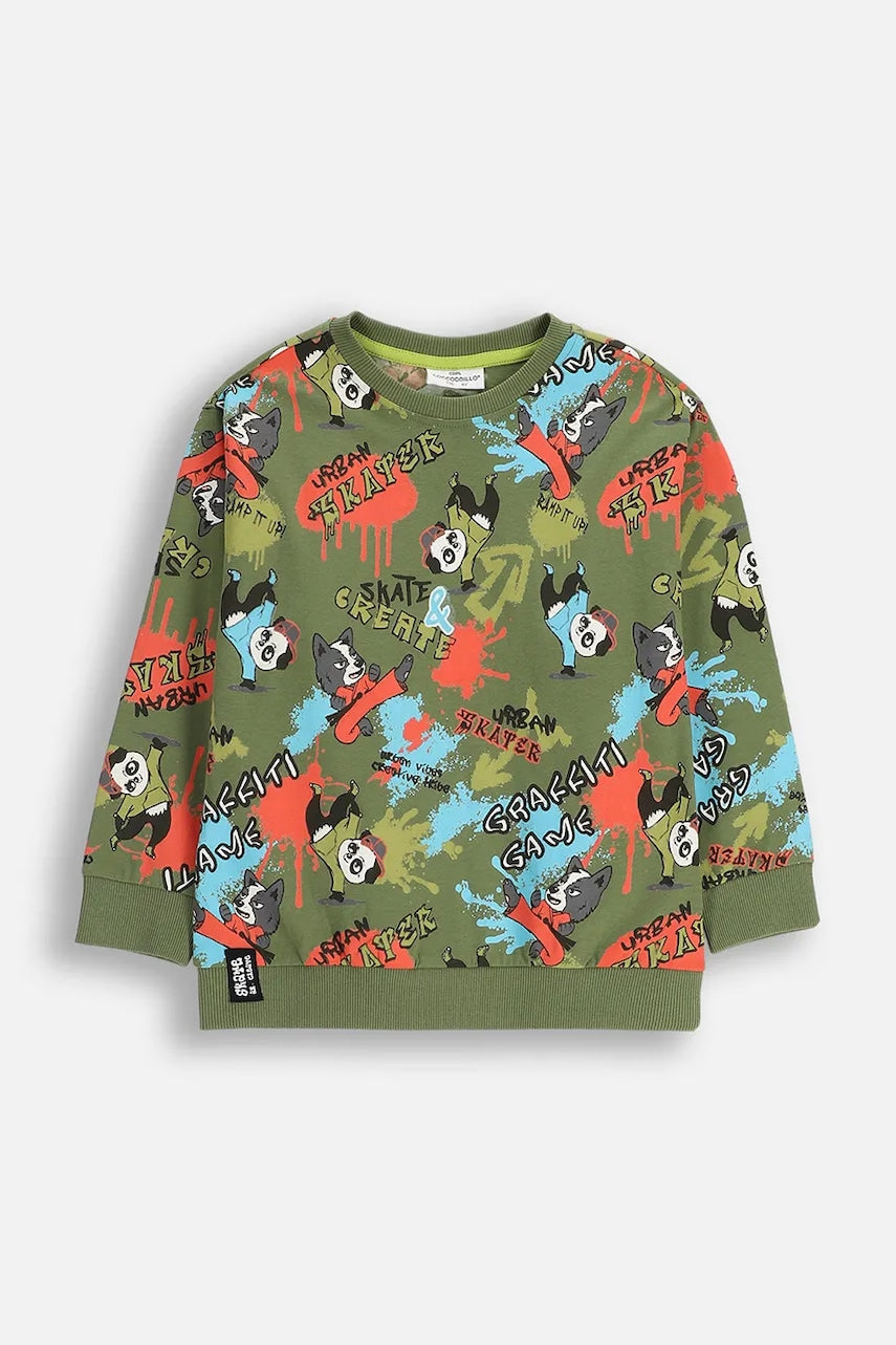 Pulover Coccodrillo zelena barva, SPORTS BOY KIDS