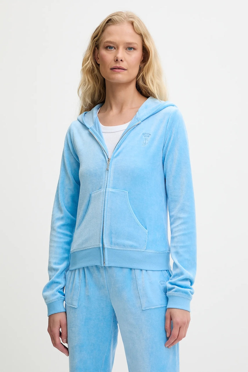 Pulover Juicy Couture HERITAGE ROBYN HOODIE ženski, s kapuco, JCSEBJ007