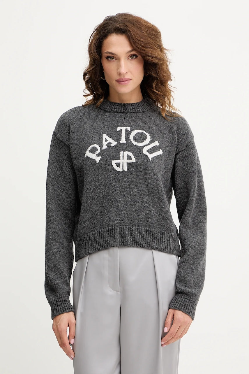 Vuneni pulover Patou boja: siva, tople, KN2788064