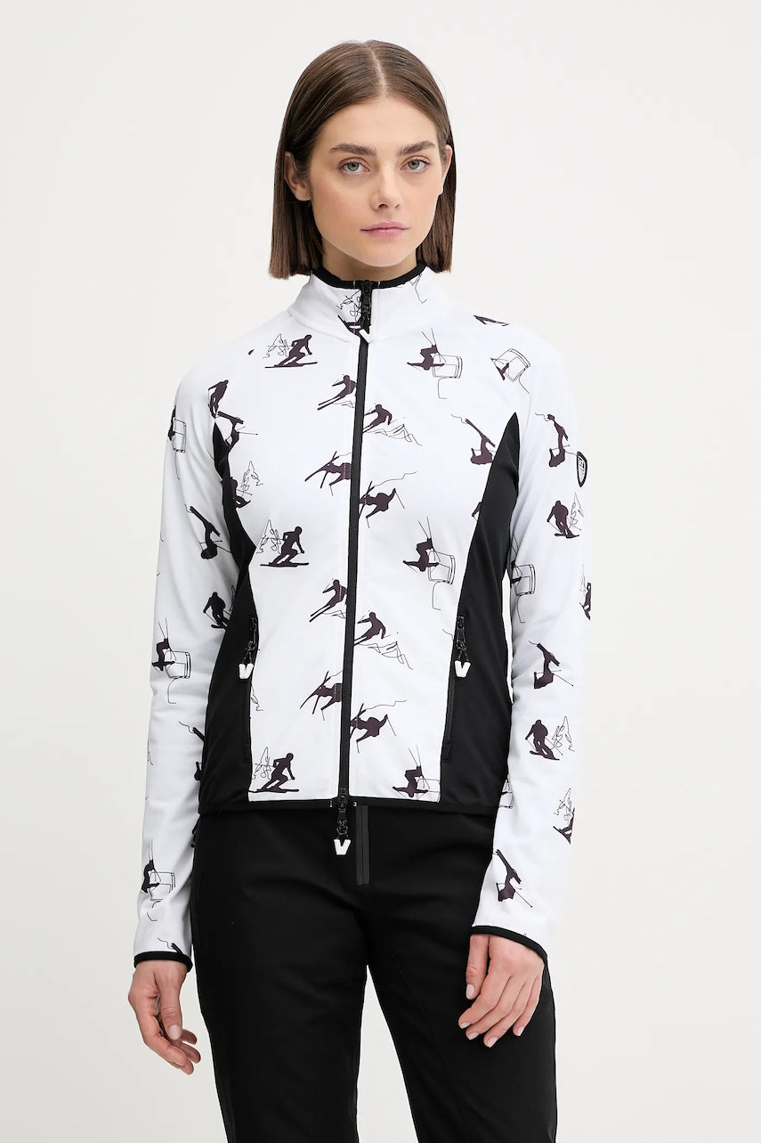 Sportska dukserica EA7 Emporio Armani za žene, boja: bijela, s uzorkom, AF14634.7W000384