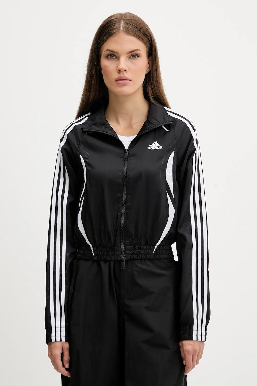 Pulover adidas Originals Slim Tracktop ženski, črna barva, KE9786