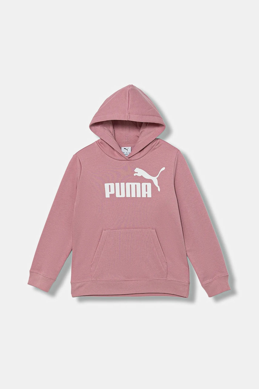 Otroški pulover Puma ESS No. 1 Logo Hoodie FL G roza barva, s kapuco, 684896