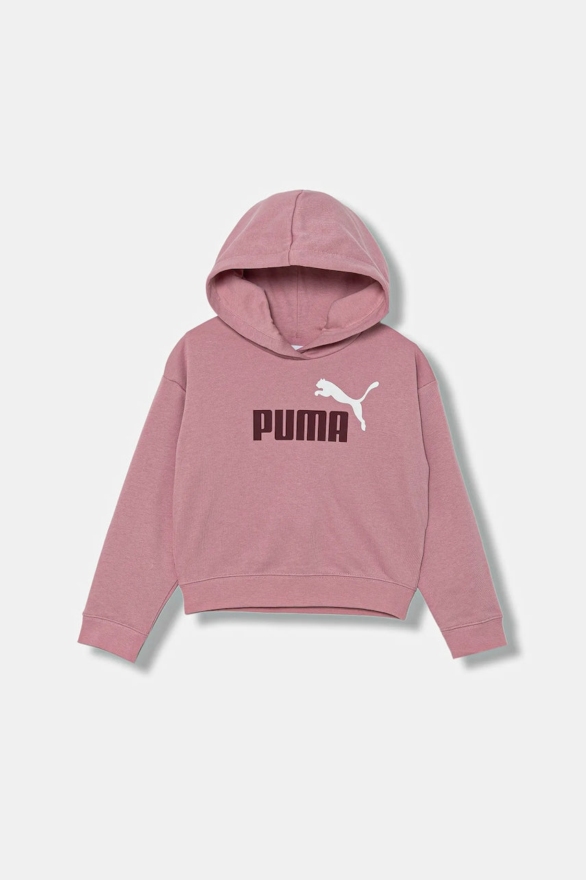 Dječja dukserica Puma ESS 2 COLOR No. 1 Logo? Short Length Hoodie TR G boja: ružičasta, s kapuljačom, s tiskom, 686072