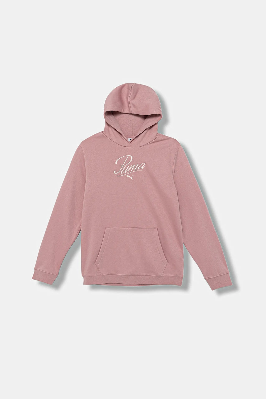 Dječja dukserica Puma ESS SCRIPT Hoodie FL G boja: ružičasta, s kapuljačom, s uzorkom, 688728