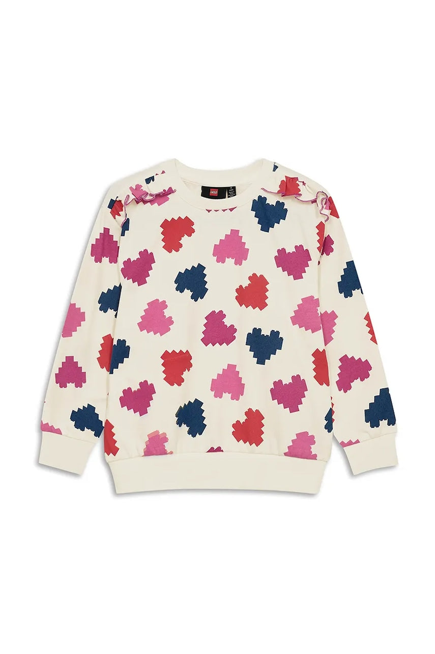 Dječja pamučna dukserica Lego LWSANA 700 boja: bež, s uzorkom, 11010953