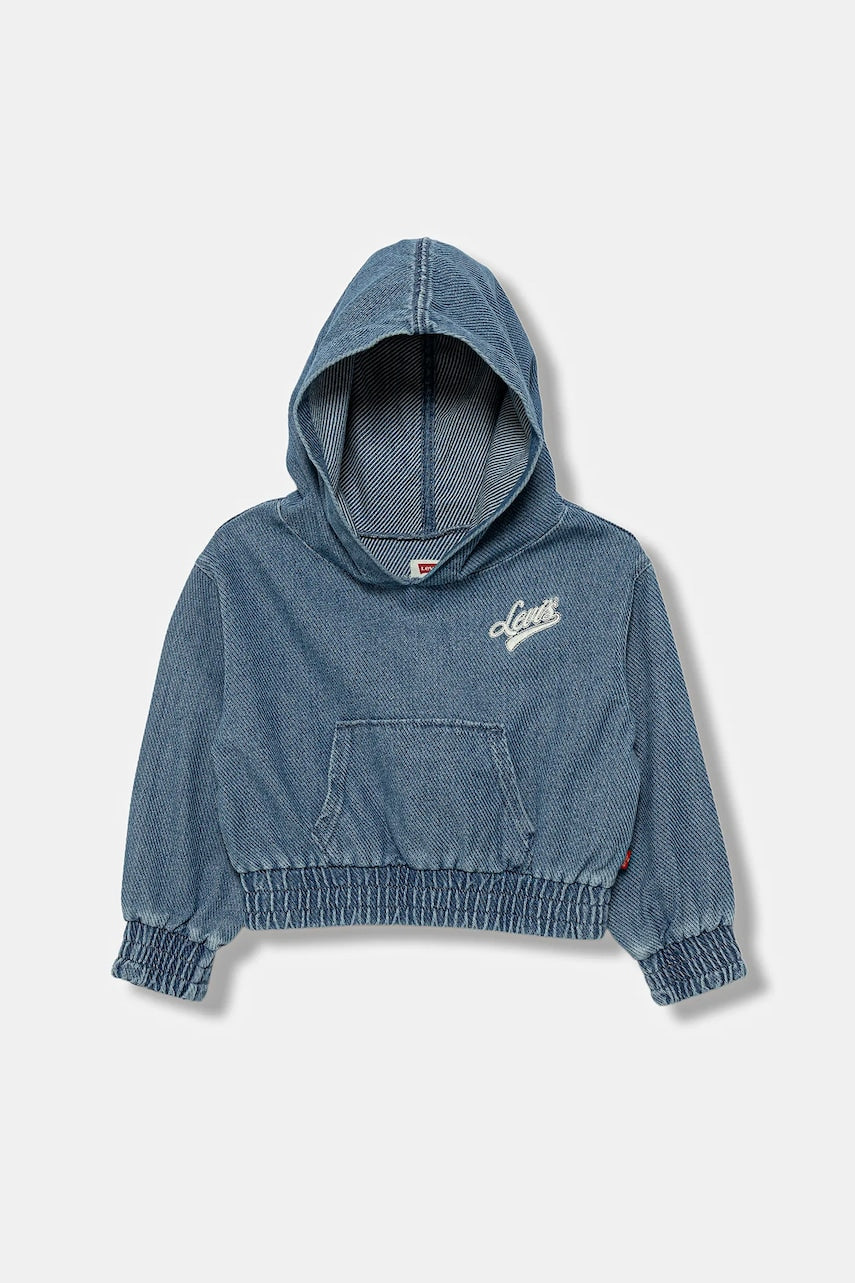 Dječja dukserica Levi's DENIM HOODIE s kapuljačom, s aplikacijom, 3EN961