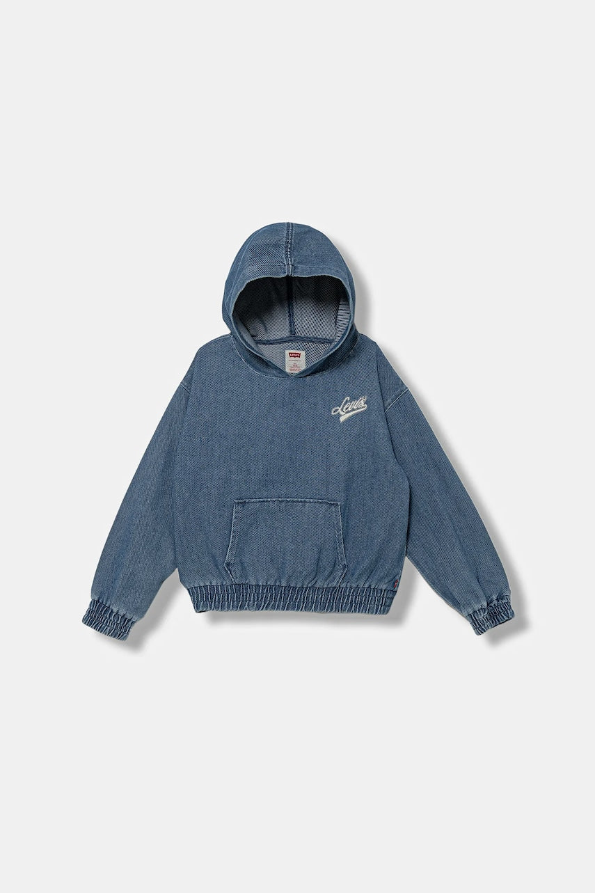 Otroški pulover Levi's DENIM HOODIE s kapuco, 4EN961