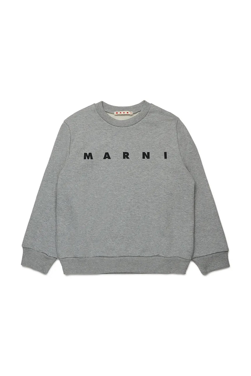 Otroški bombažen pulover Marni MS340U SWEAT-SHIRT siva barva, M01612