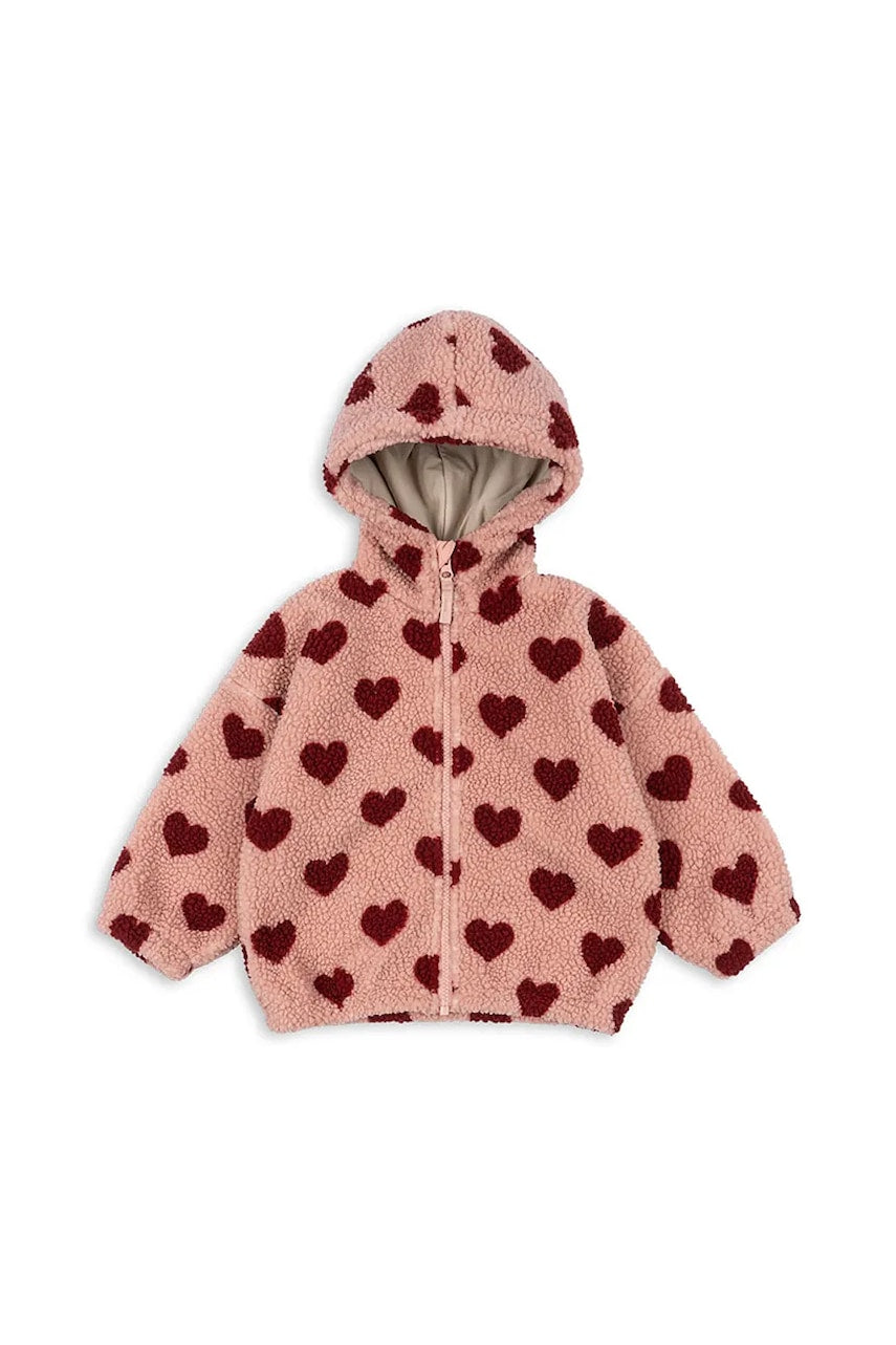 Otroški pulover Konges Sløjd JODY TEDDY HOODIE GRS roza barva, KS104068