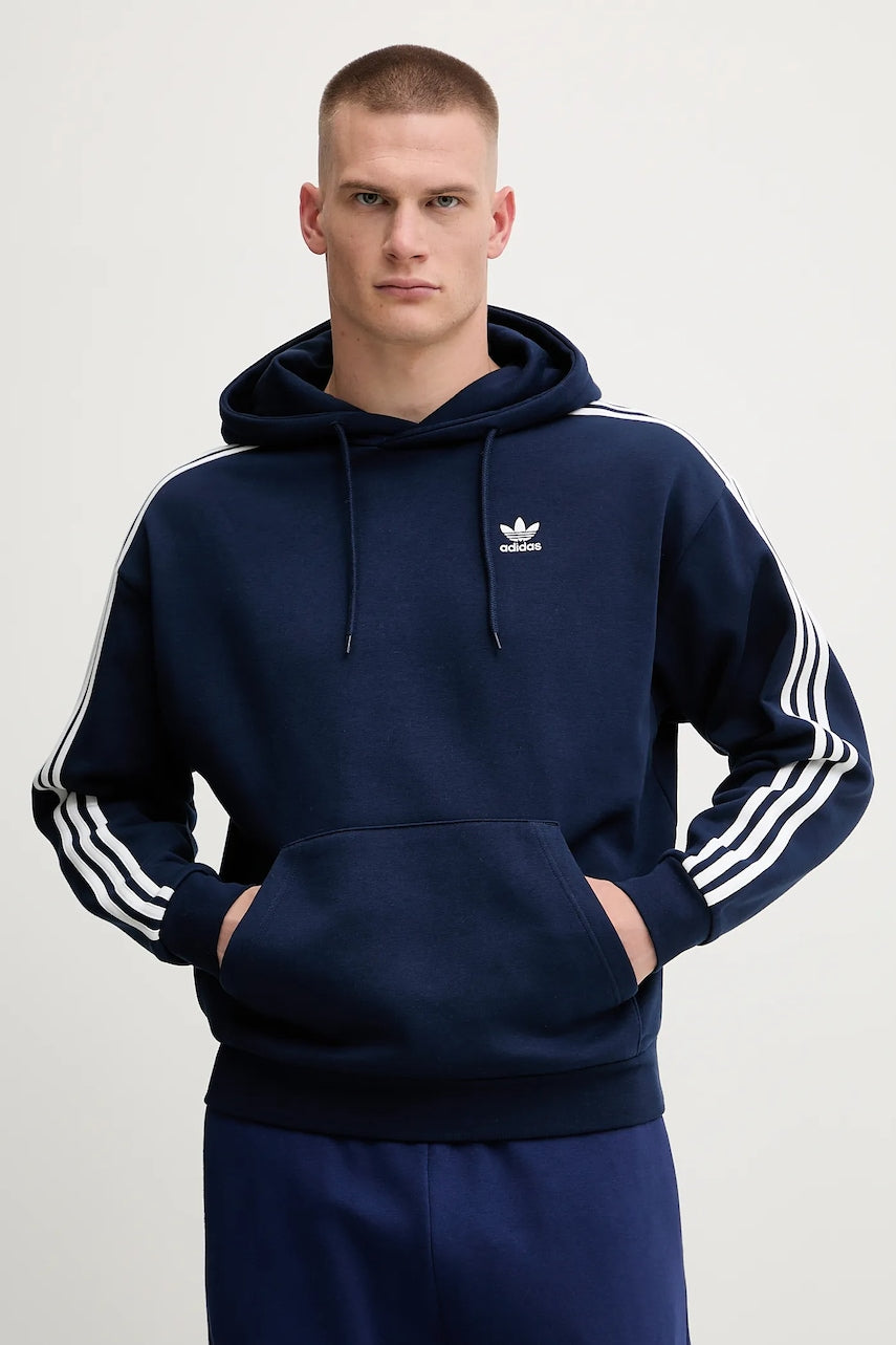Pulover adidas Originals Baggy Hoodie moški, mornarsko modra barva, s kapuco, JP1075