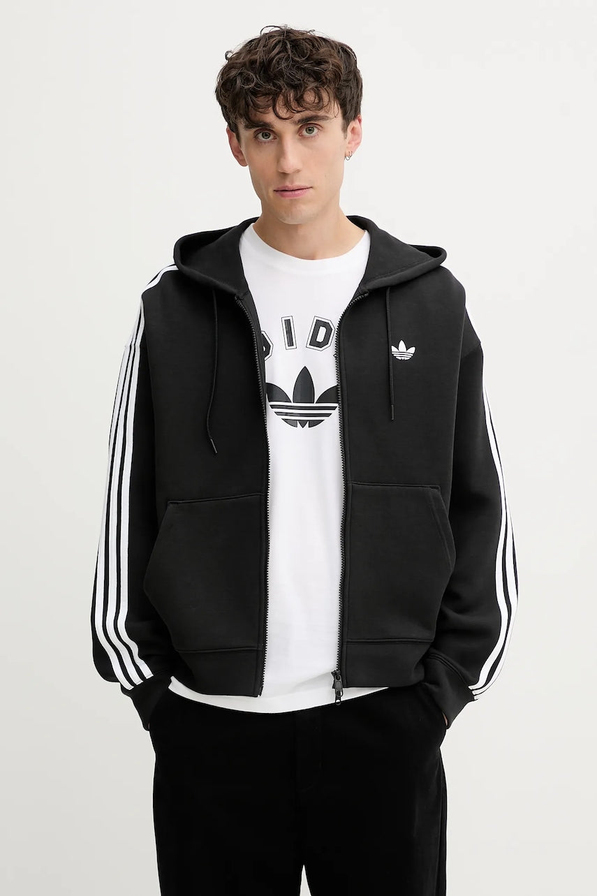 Pulover adidas Originals Spacer Hoodie moški, črna barva, s kapuco, JX1507