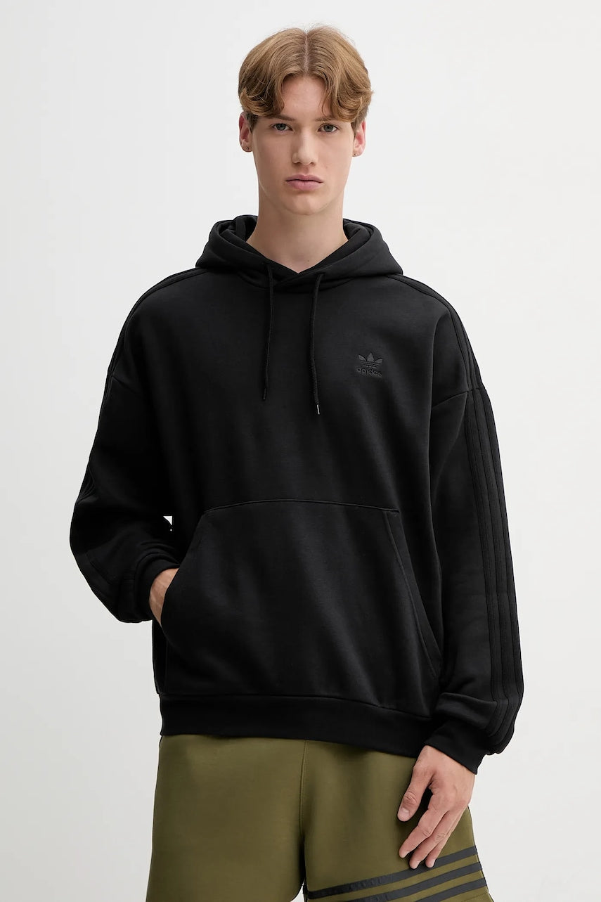 Dukserica adidas Originals Baggy Hoodie boja: crna, s kapuljačom, bez uzorka, JY1412