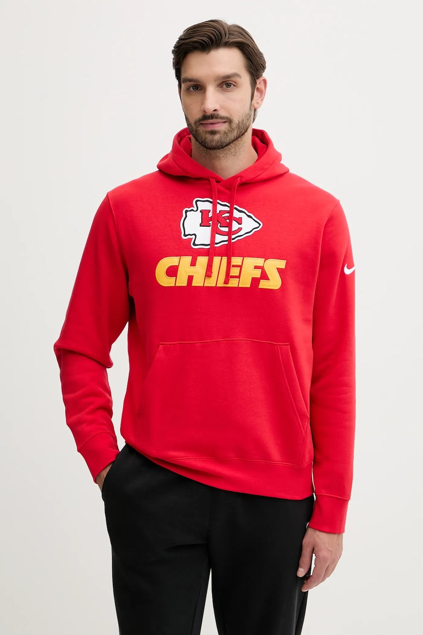 Dukserica Nike Rewind Club Hoodie boja: crvena, s kapuljačom, s aplikacijom, NKDK-65N-7G-WUG