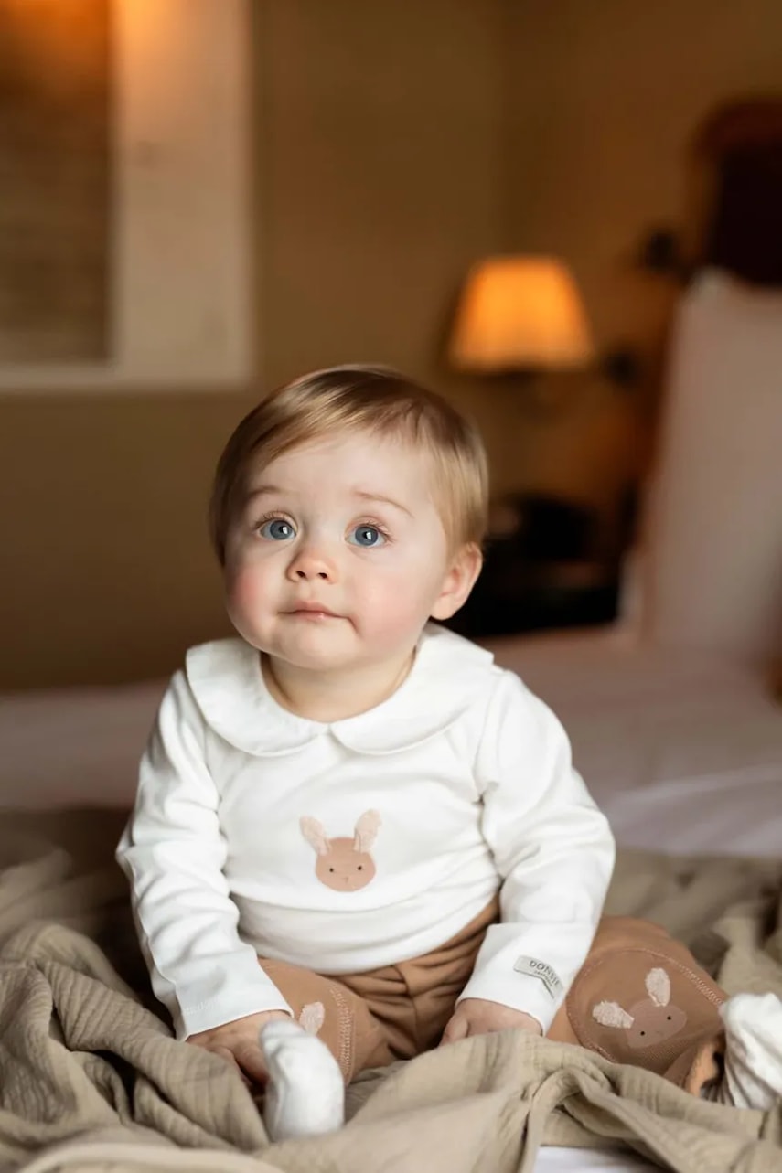 Pamučni bodi za bebe Donsje Davo Bodysuit Fluffy Bunny 3030109