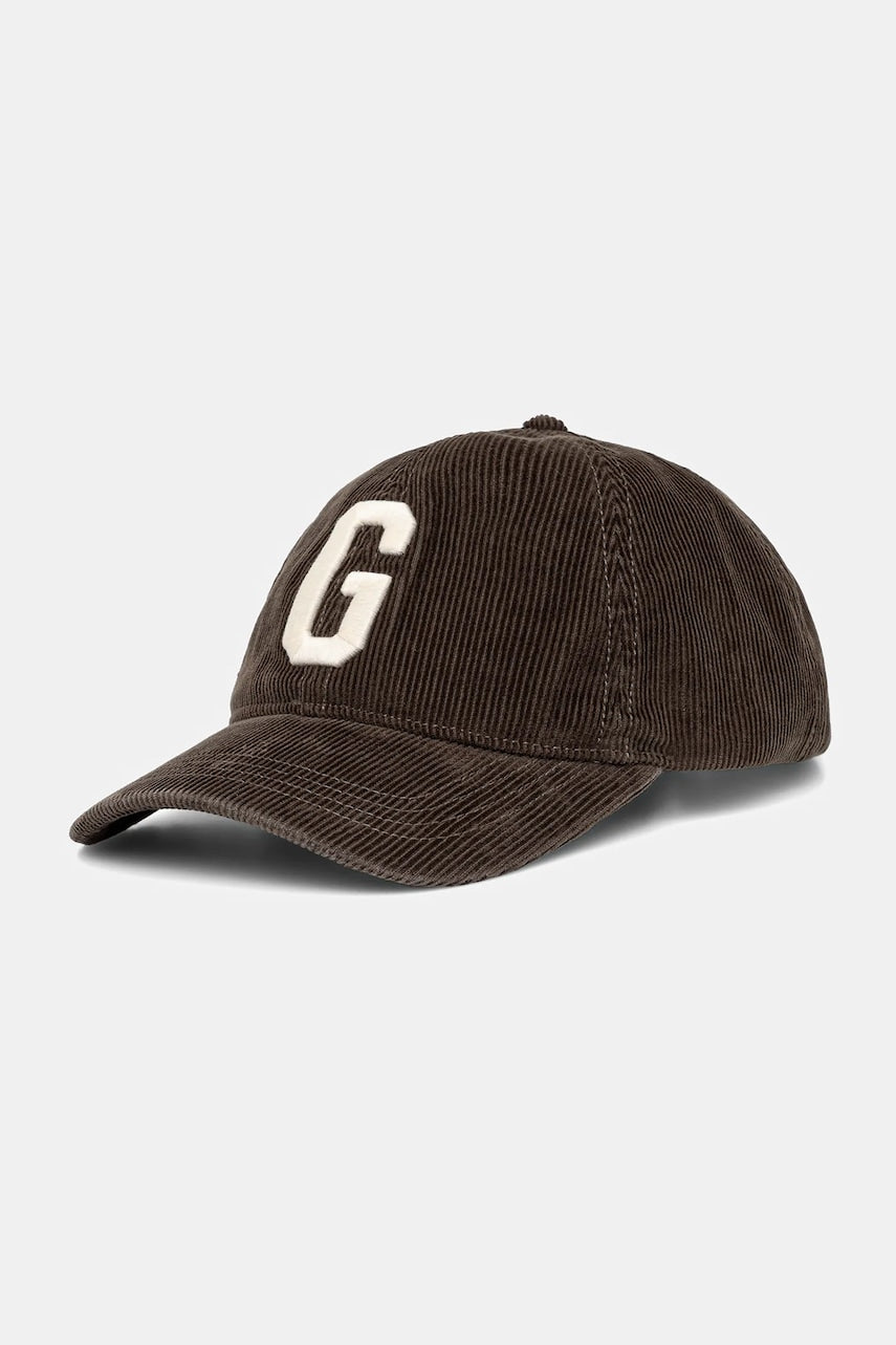 Baseball kapa iz rebrastega žameta Gant zelena barva, 9900280