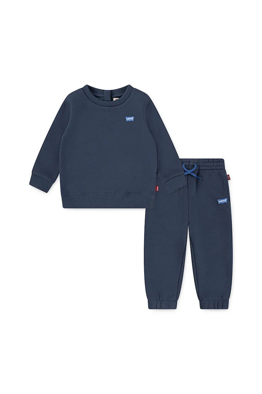 Komplet trenirke za bebe Levi's HOODIE & JOGGER SET boja: tamno plava, 6EP012