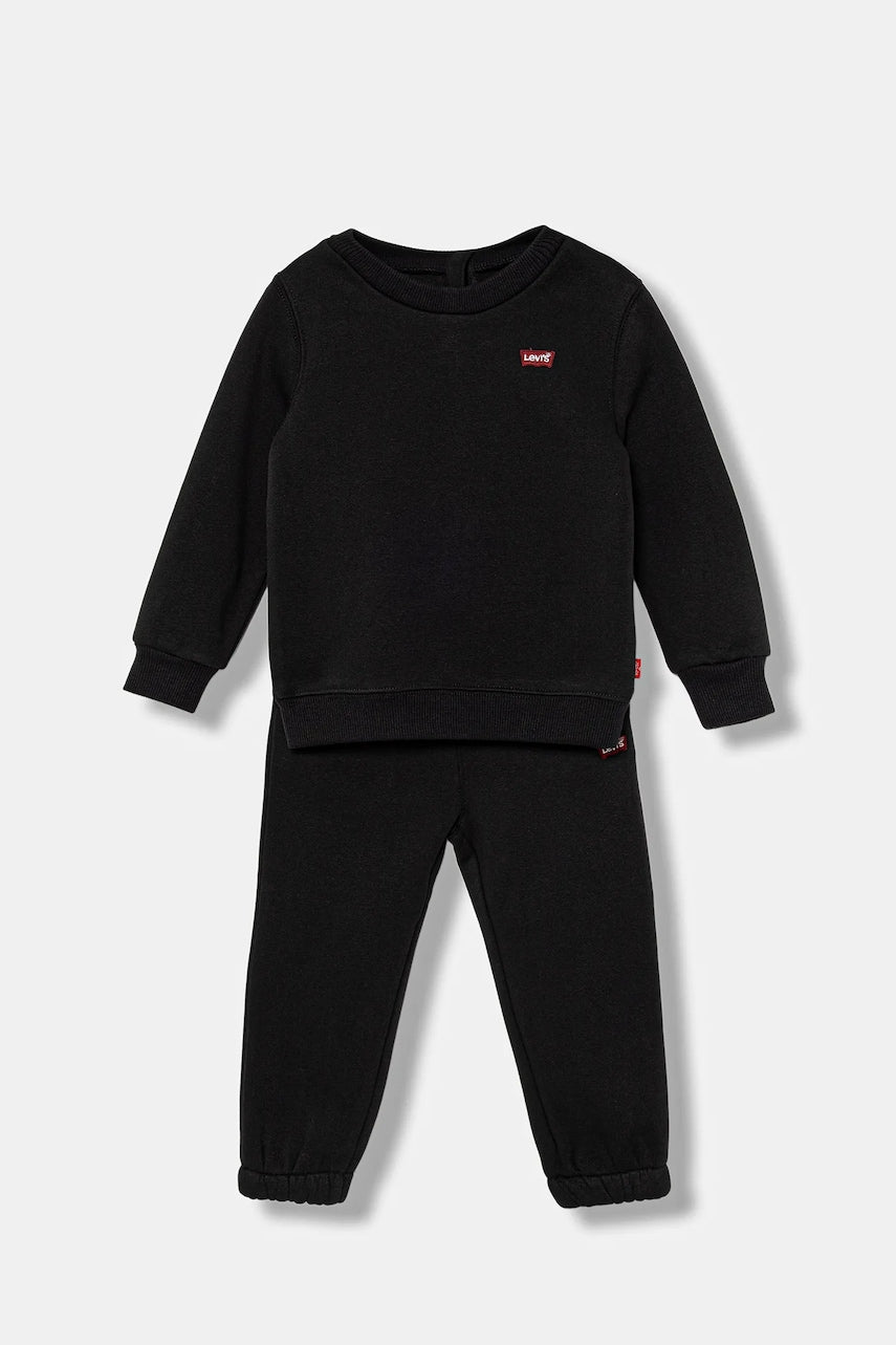Otroški komplet trenirke Levi's HOODIE & JOGGER SET črna barva, 6EP012