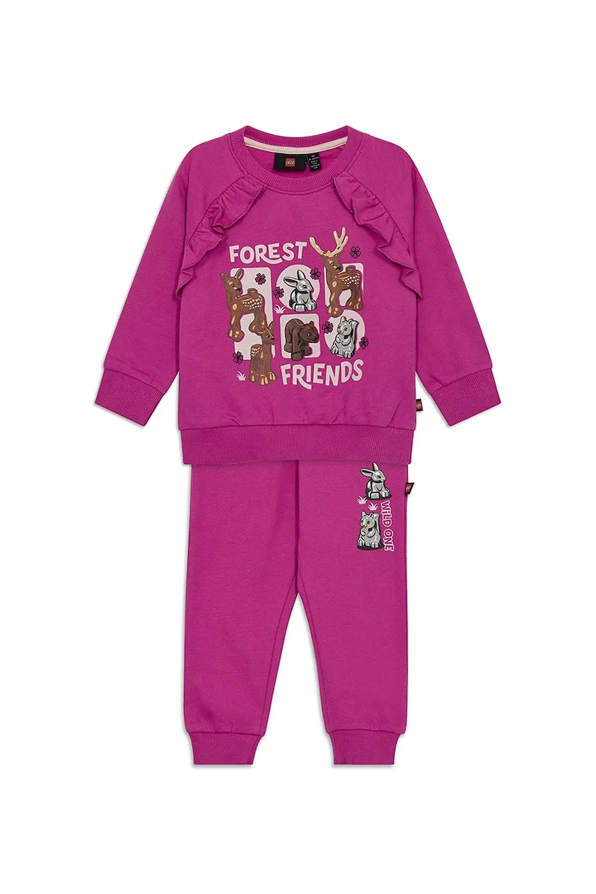 Dječja pamučna trenirka Lego LWSANYU 704 boja: ružičasta, 11011024