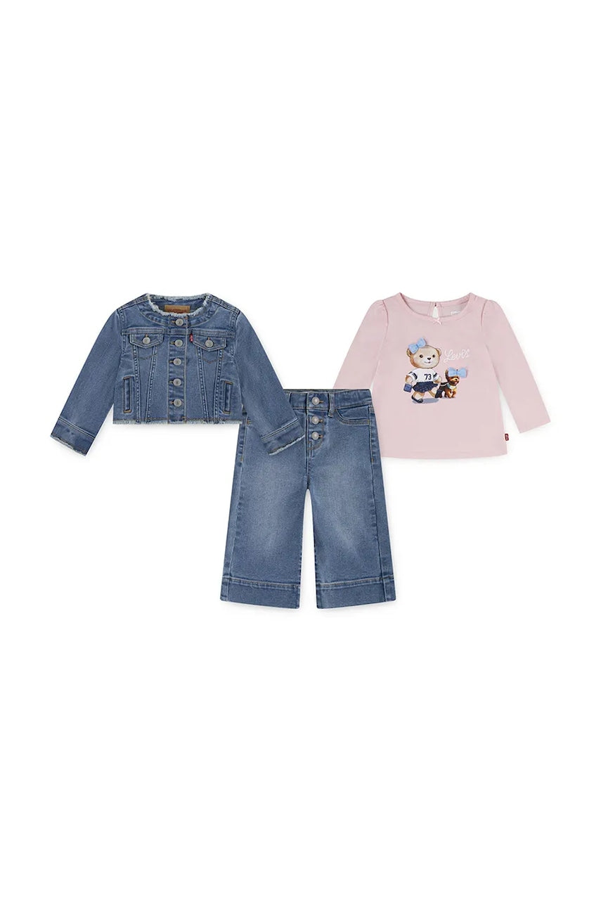 Komplet za bebe Levi's JACKET TEE & WIDE JEAN SET 1EN551