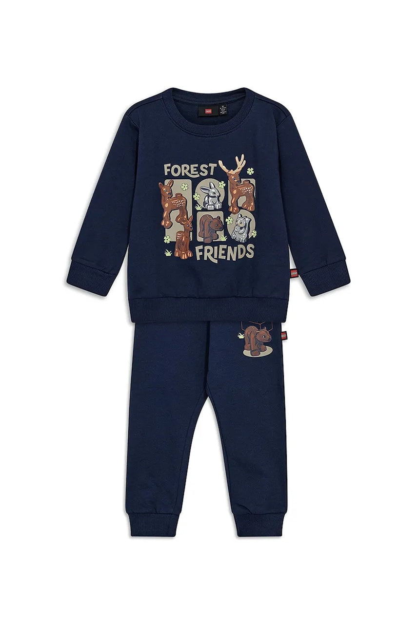 Dječja pamučna trenirka Lego LWSANYU 703 boja: tamno plava, 11011020