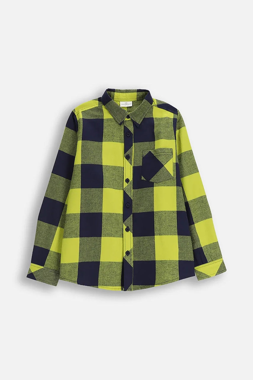 Dječja pamučna košulja Coccodrillo boja: zelena, SPORTS BOY JUNIOR