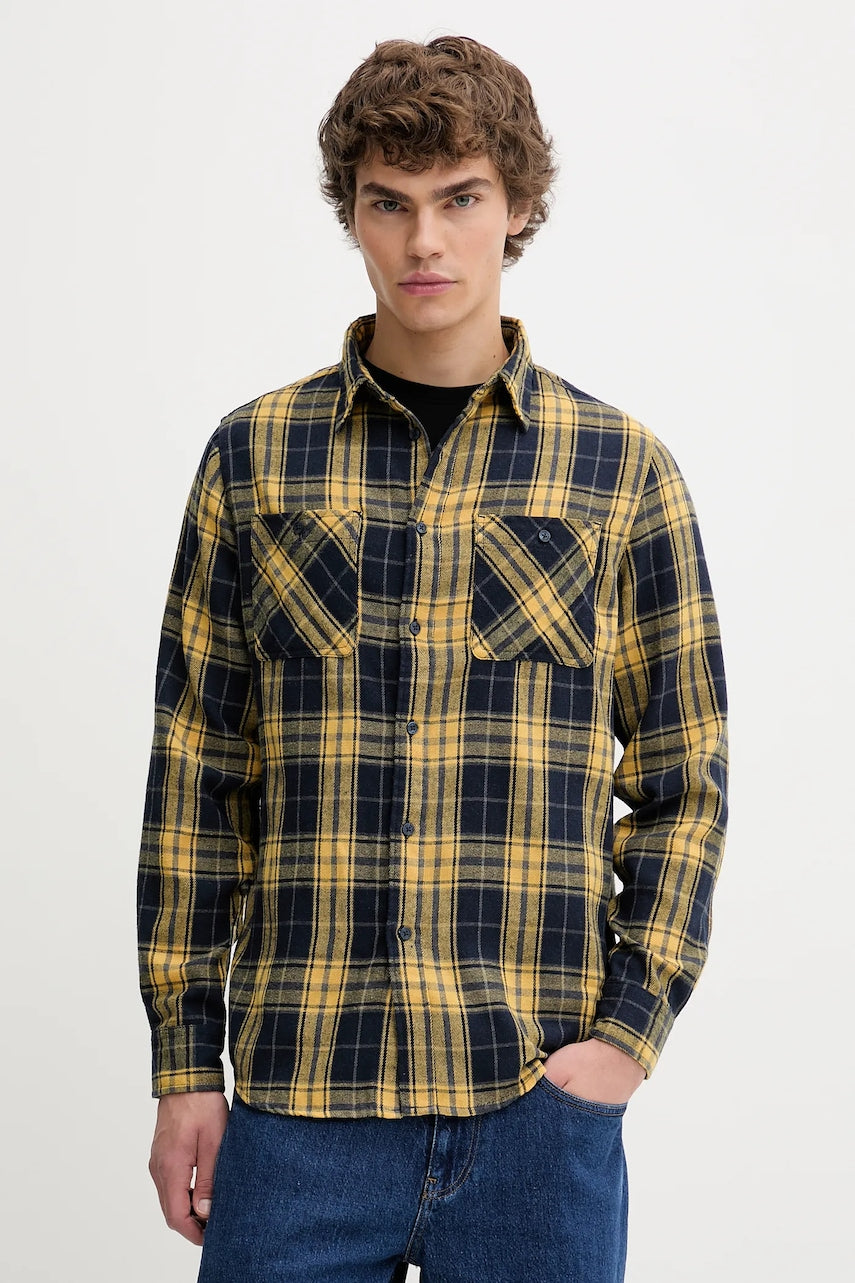 Košulja Von Dutch boja: žuta, regular, s klasičnim ovratnikom, VD.1.CHL.JACK